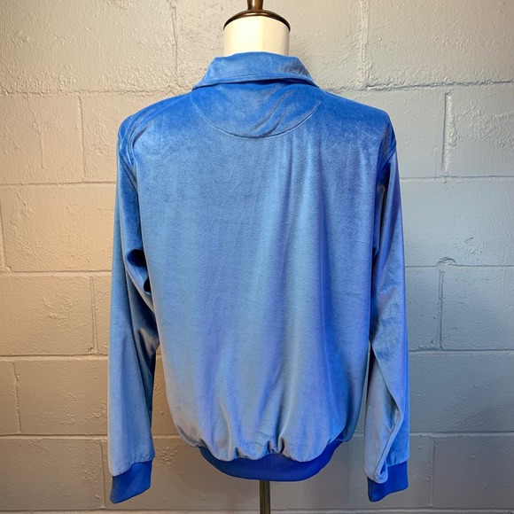 Haband Men's Blue Velvet Pullover Long Sleeve Collared Shirt Size Medium - Picture 3 of 6